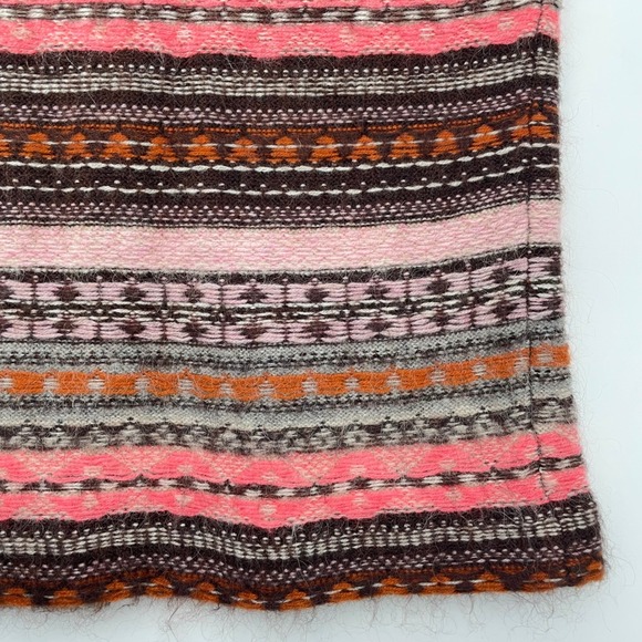 J. Crew Cashmere Wool Fair Isle Knit Skirt XXS Pink Brown Gray Boho Fairycore - Picture 3 of 10
